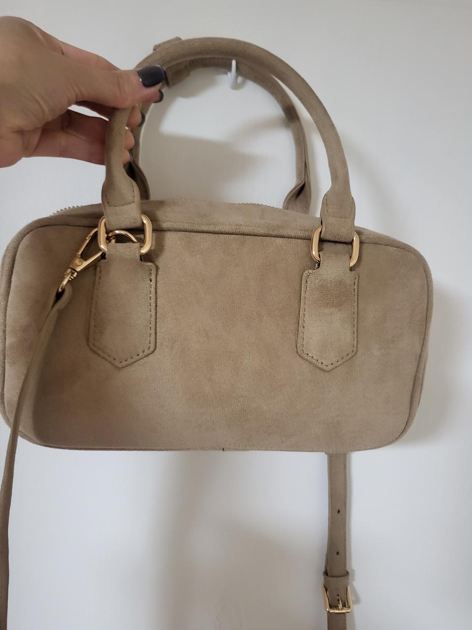 (새상품)스웨이드 미니 보스턴백