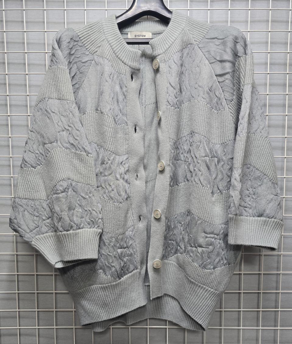 SYSTEM 시스템 여성용 모 라쿤 박시 니트 가디건