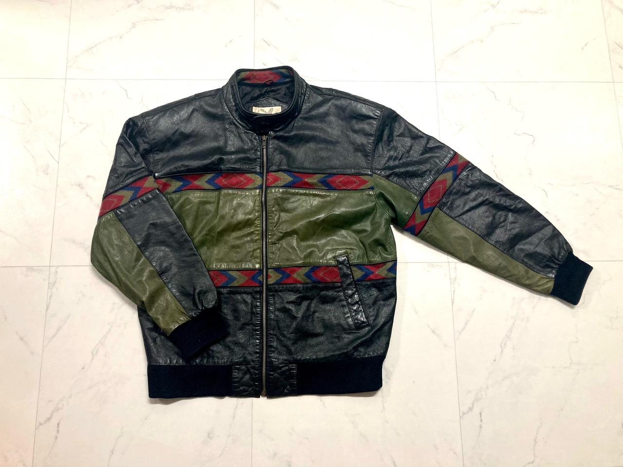90s 아들러 나바호 리얼 레더 봄버 가죽 자켓 105-110