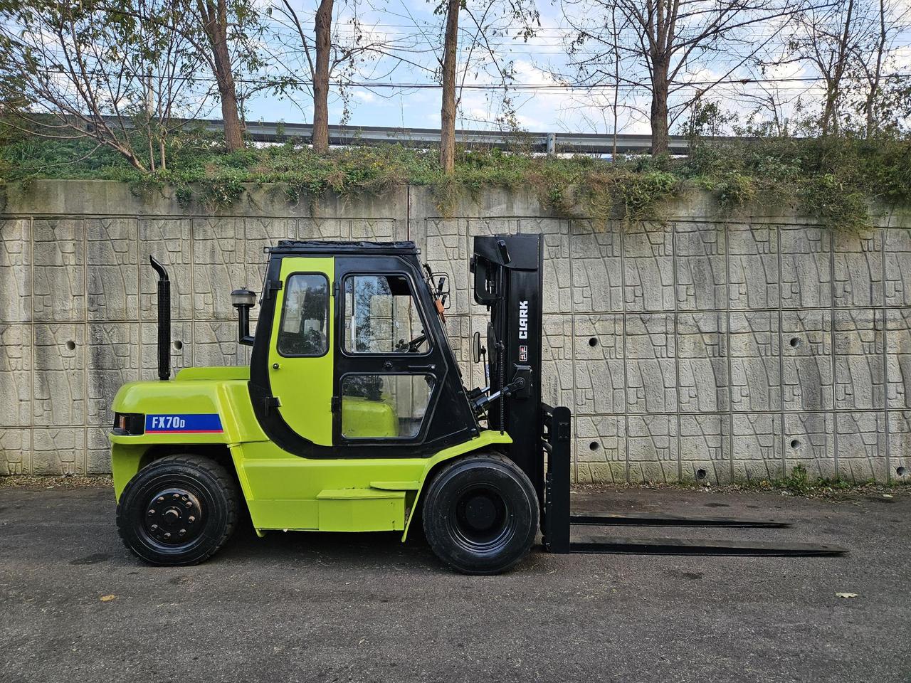 (중고지게차) 클라크 FX70D 디젤 7톤 지게차 (편개식자동발, 캐빈)
