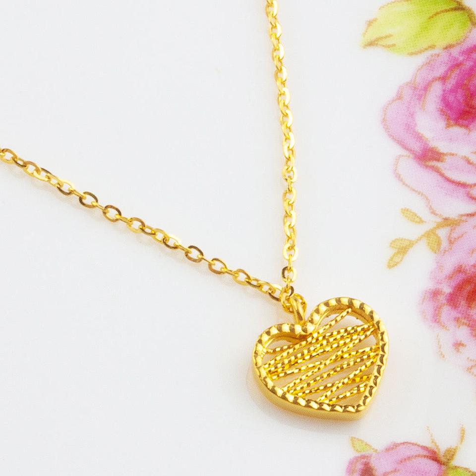 24k 순금 레이스 하트 목걸이 1돈
