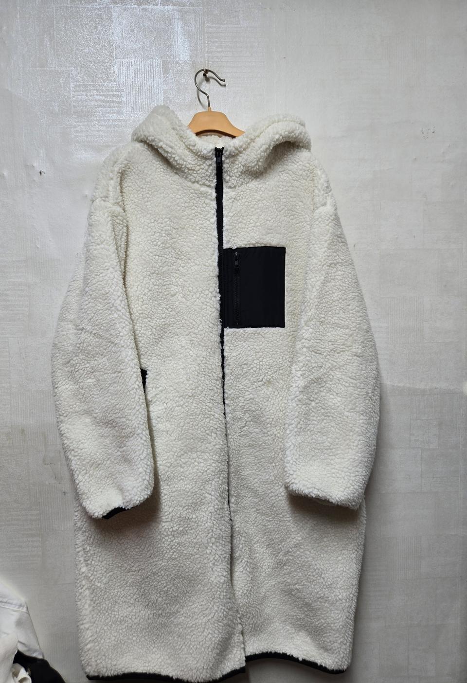 GRL 뽀글이 롱 후드 후리스