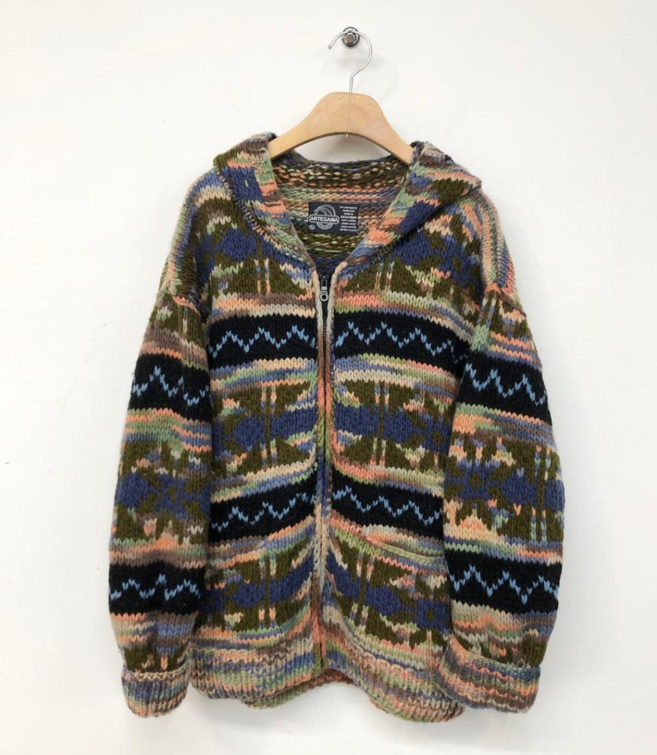 Artesania 핸드메이드 니트 후드 집업