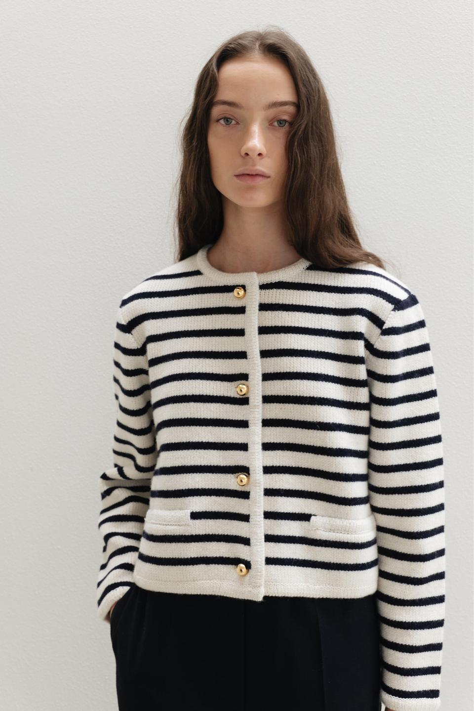 ssongstudio(쏭스튜디오) 스트라이프 니트 가디건