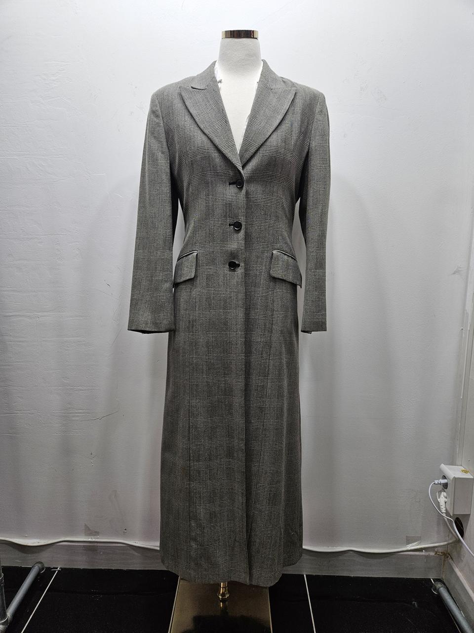 레노마(renoma)체크 울 롱코트 38