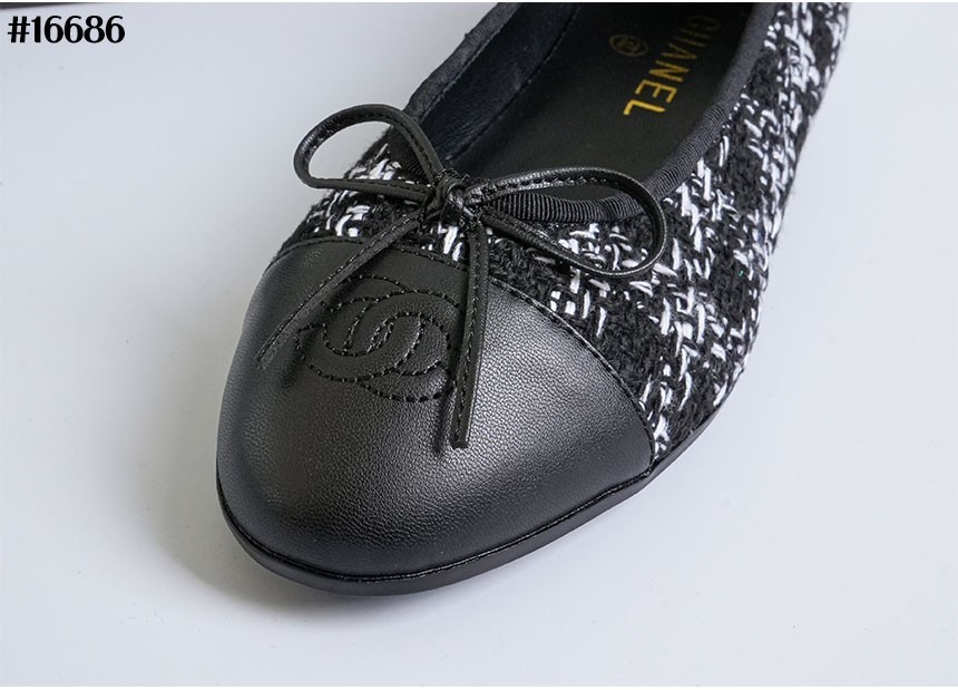 샤넬 트위드 발레리나 플랫슈즈