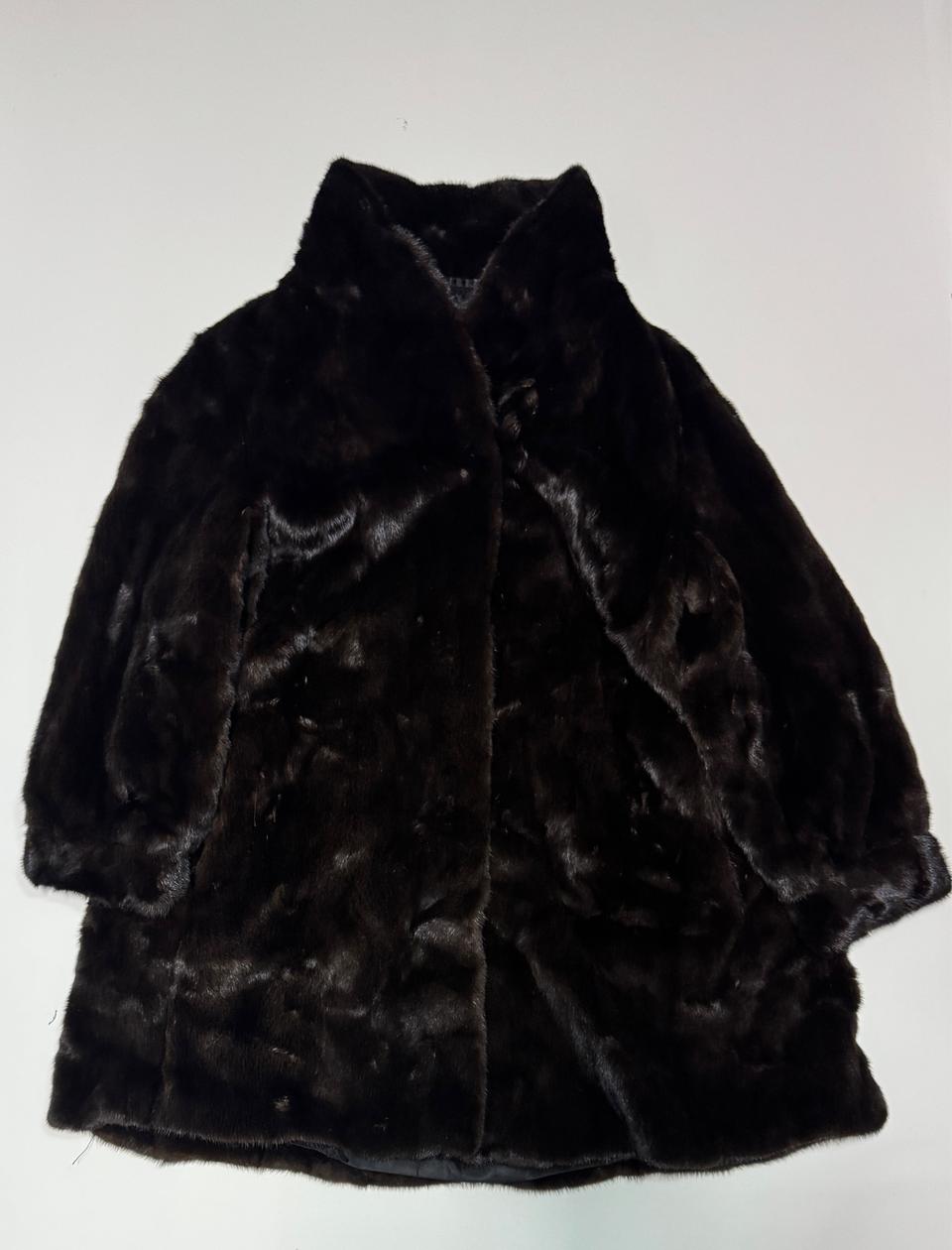 여성 진도 Jindo 모피 밍크 메일 100% 코트