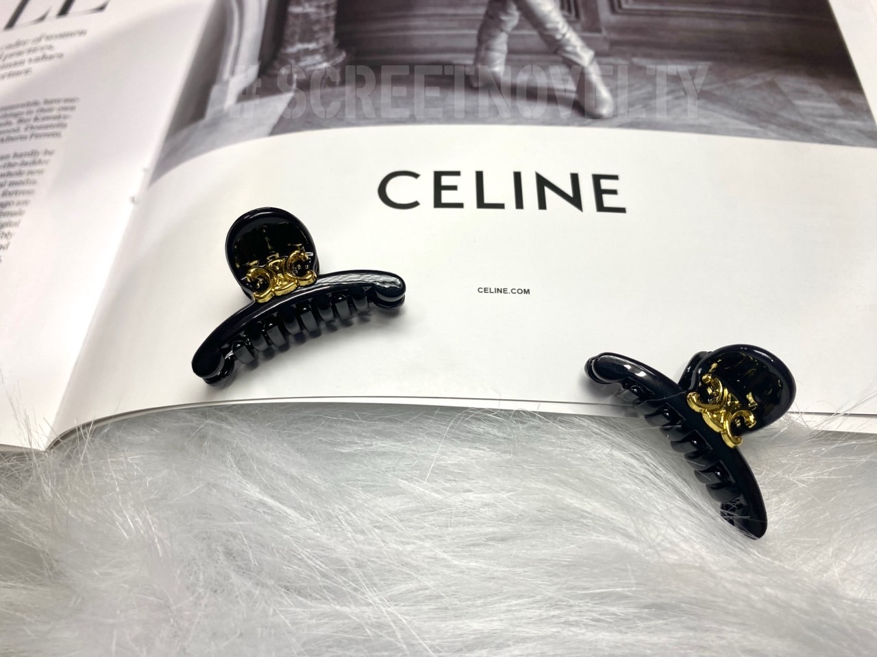셀린느 미니 헤어 집게핀 세트 블랙 (2개)