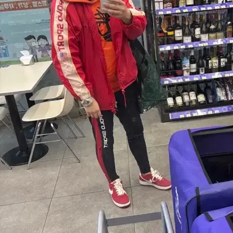 폴로스포츠 나일론 자켓 팬츠셋트 L