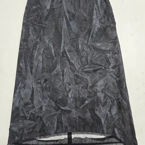 디젤 패턴 A라인 롱 스커트 블랙