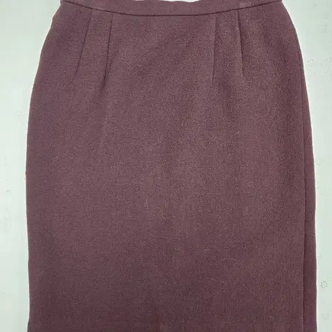발렌시아가 버건디 모직 H라인 스커트