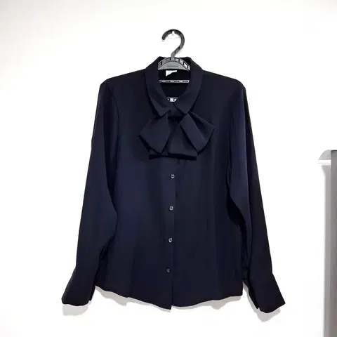 고퀄리티 블랙 리본 블라우스 셔츠