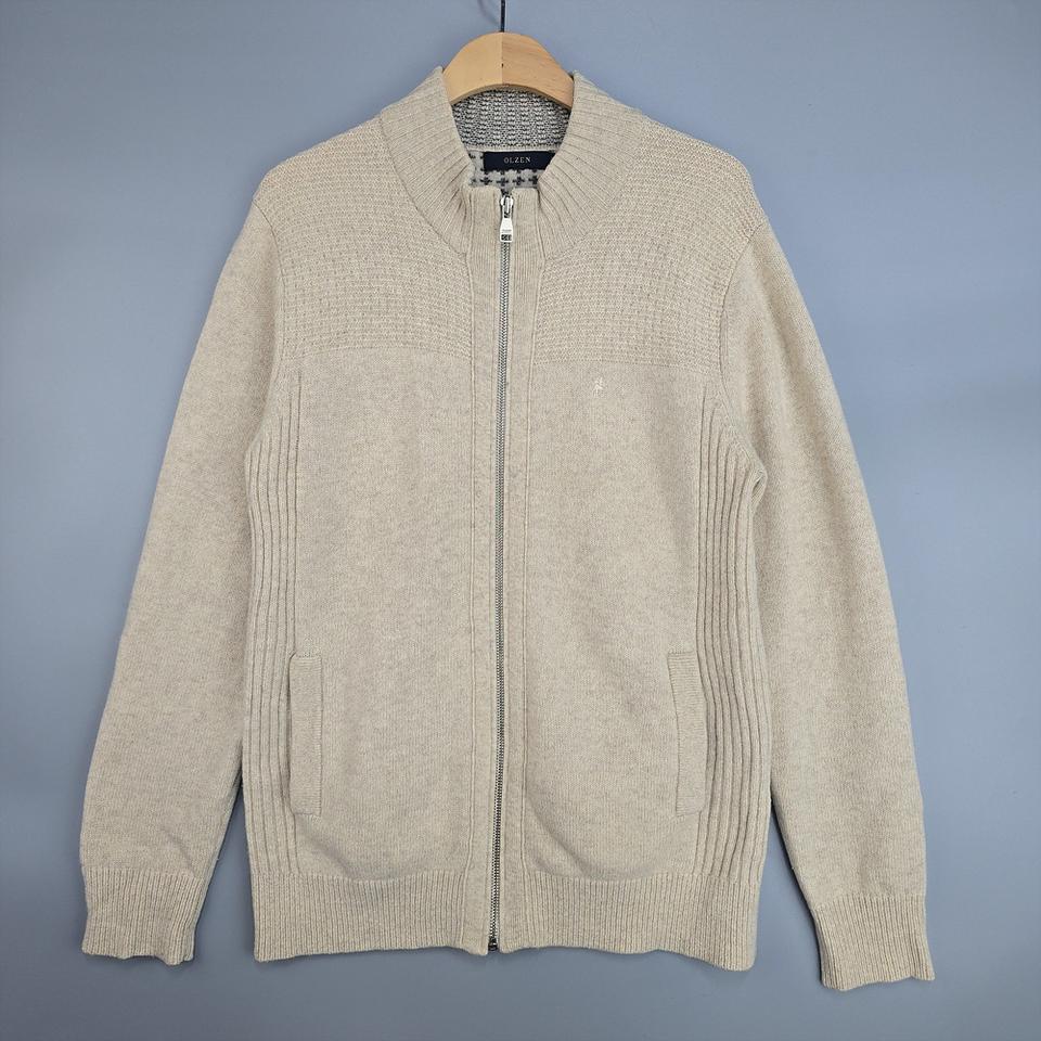 올젠(OLZEN) 울 니트 집업 100