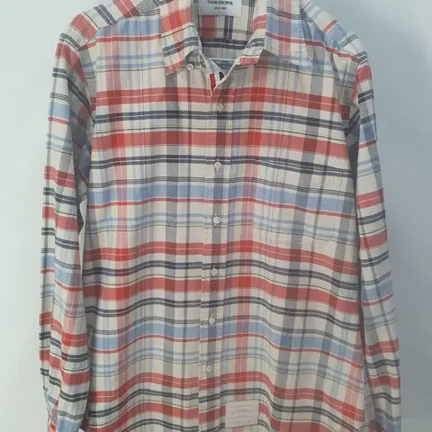 톰브라운 셔츠 히든 삼선 체크 라이닝 긴팔 남방 3