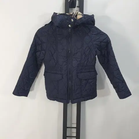 버버리 키즈 퀼팅 후드 자켓 네이비 7y