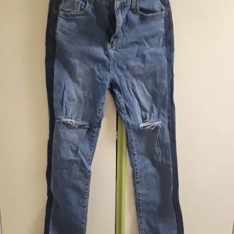 데미지 투톤 청바지 M-L