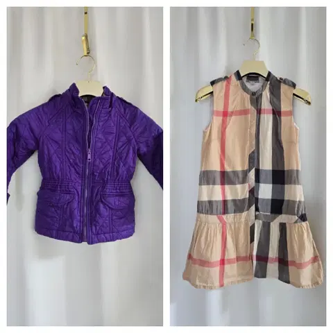 정품 버버리 키즈 퀼팅자켓 + 체크 원피스