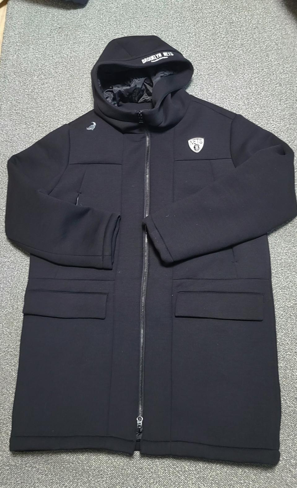 NBA 브루클린 네츠 후드 롱 코트 L