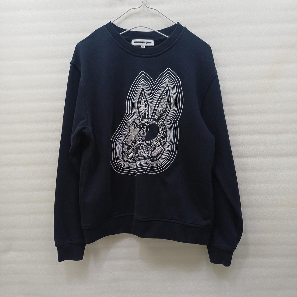 알렉산더 맥퀸 버니 맨투맨 라운드 티 여성 루즈 S 블랙 사랑봉봉