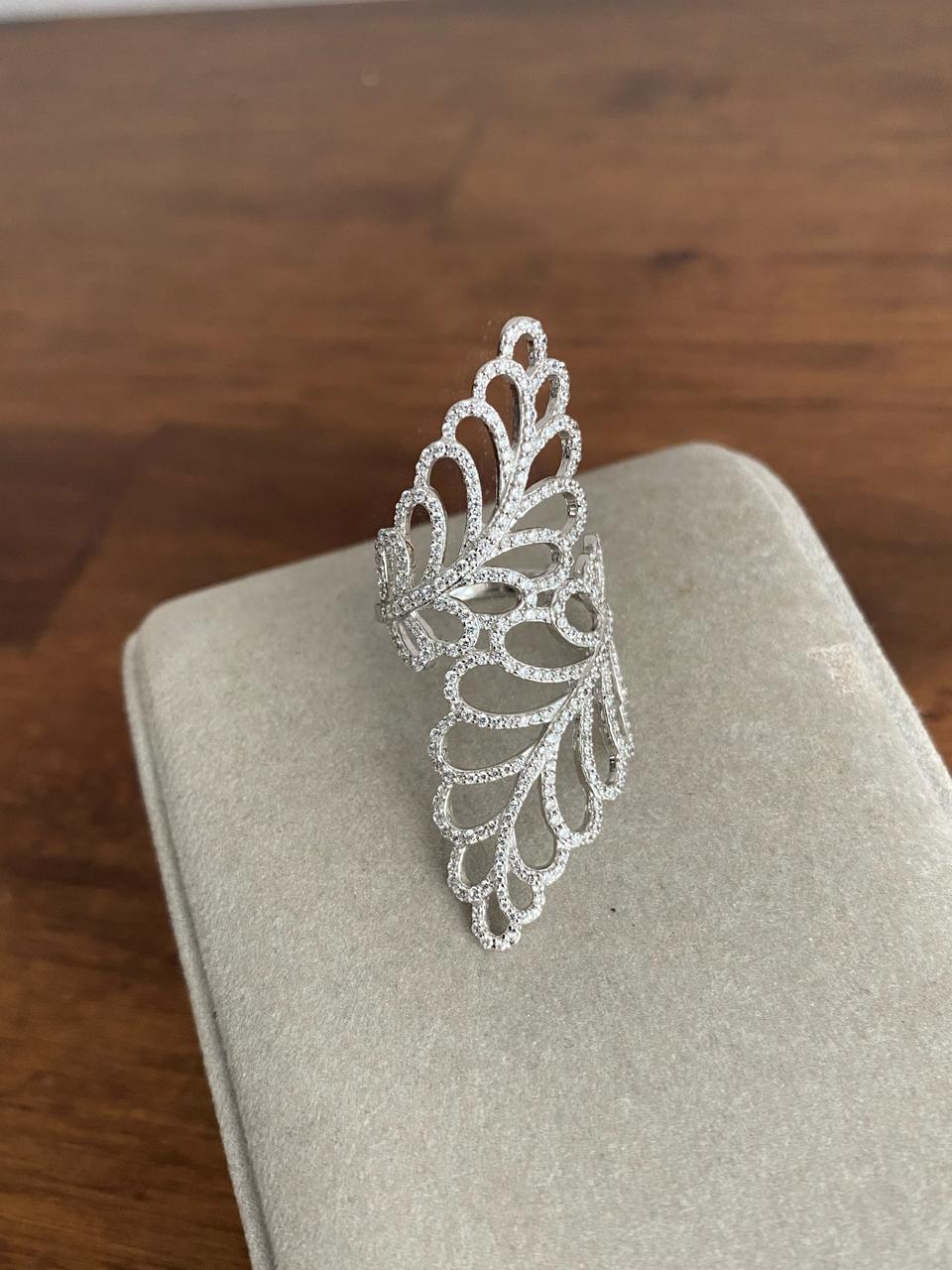 나뭇잎 모티브 실버 반지(925)