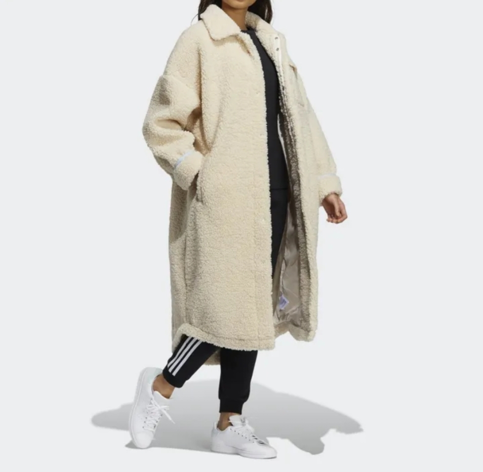 아디다스 쉐르파 롱 뽀글이 코트