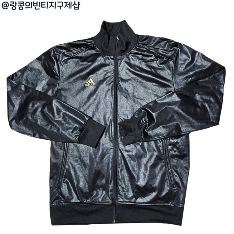 아디다스 빈티지 유광 삼선 져지 자켓