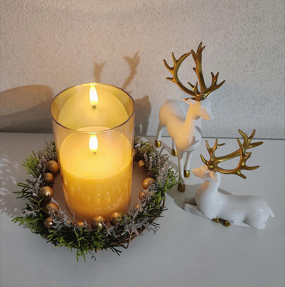 새상품)크리스마스 캔들링 골드 실버 조화 인테리어소품