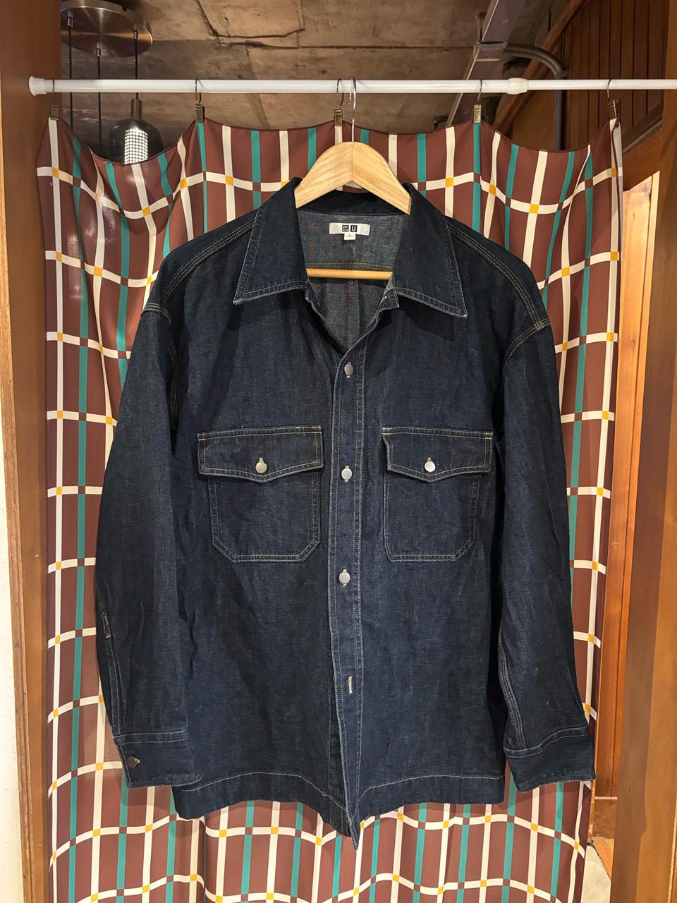 유니클로 U 데님 워크 셔츠 오버핏