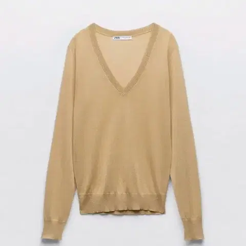 zara 자라 브이넥 니트 - 골드, M(66)