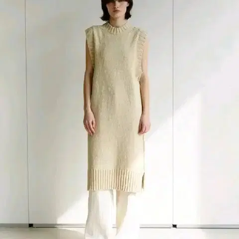 모한 니트 원피스 - 레몬 S