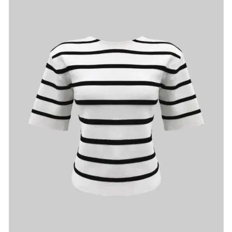 이더 스트라이프 패드 양면 니트 - 아이보리,프리