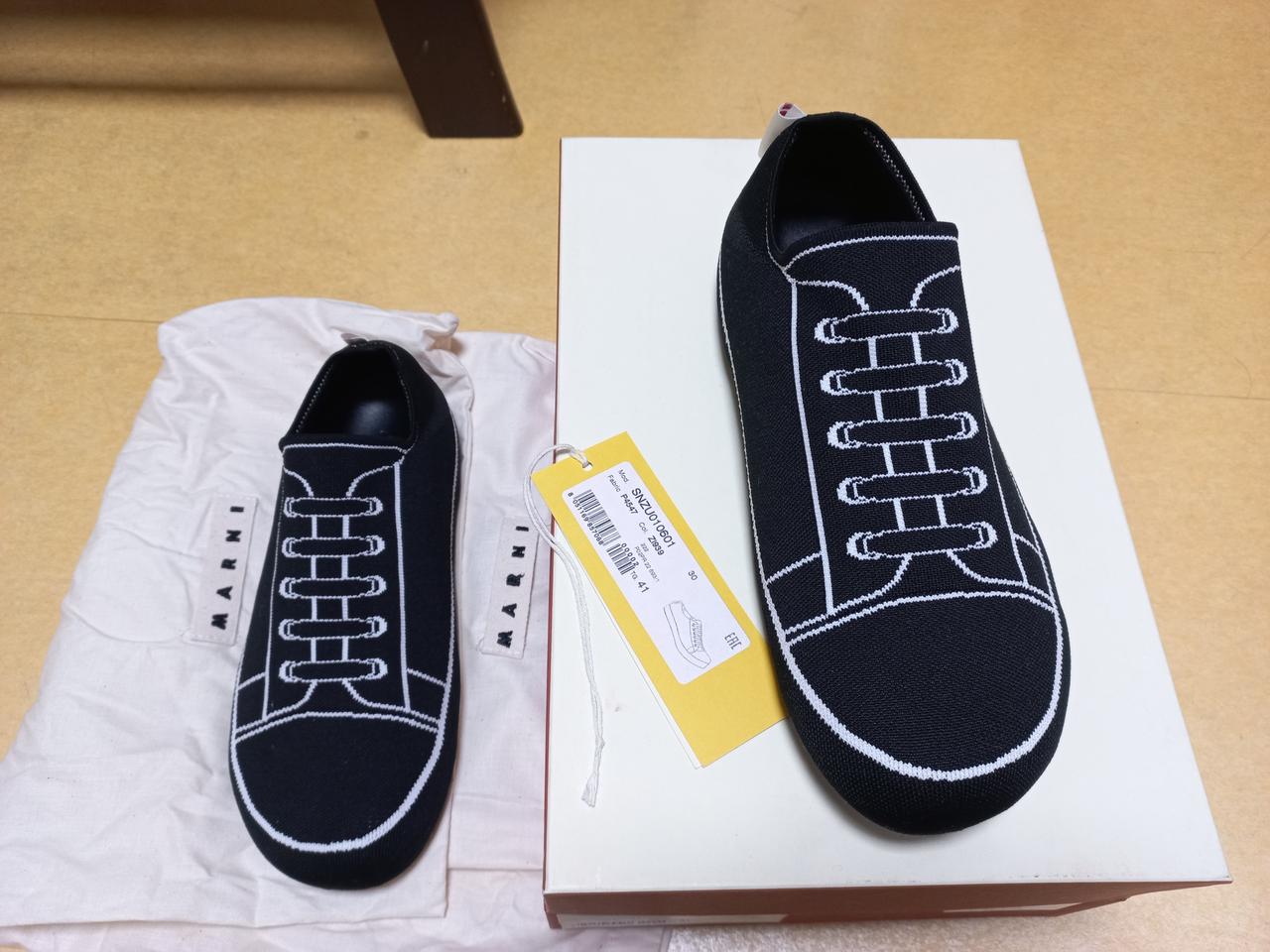 [260] 마르니 실루엣 니트 스니커즈 블랙 41사이즈