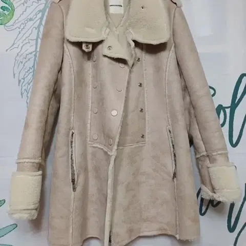 무료배송/베이지 하프 무스탕 ~ 66