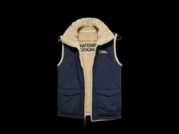 청소년 내셔널지오그래픽 빅로고 리버시블 양면 베스트 조끼 뽀글이 후리스