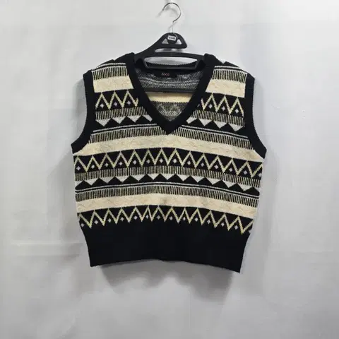 0349 SOOS 수스 니트 베스트 FREE 패턴 브이넥 조끼 겨