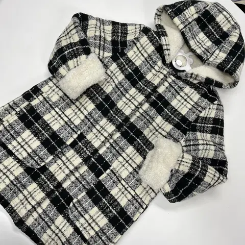 130 블랙 화이트 아동 퍼코트