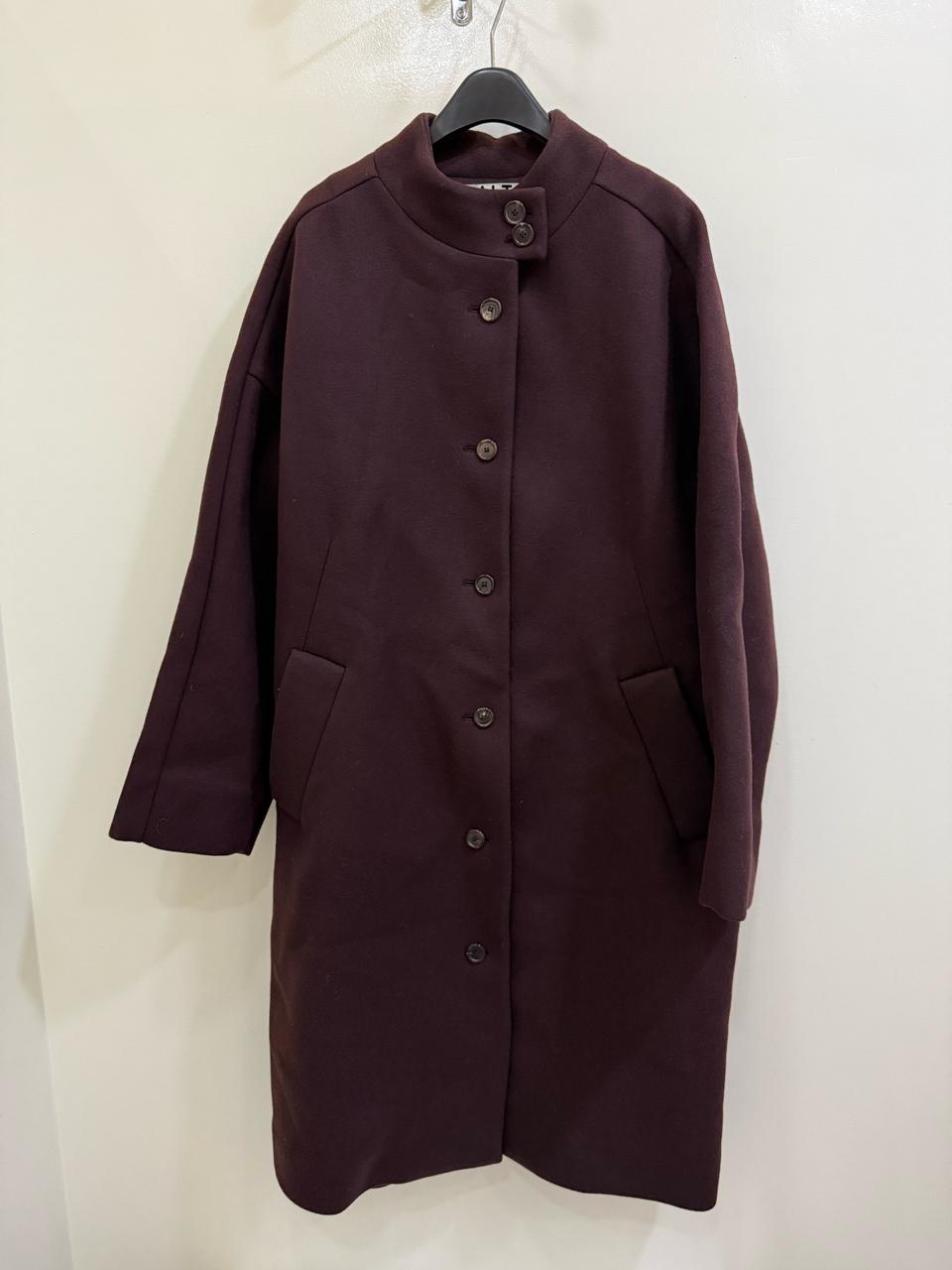 AALTO 버건디 차이나 카라 코트 정품