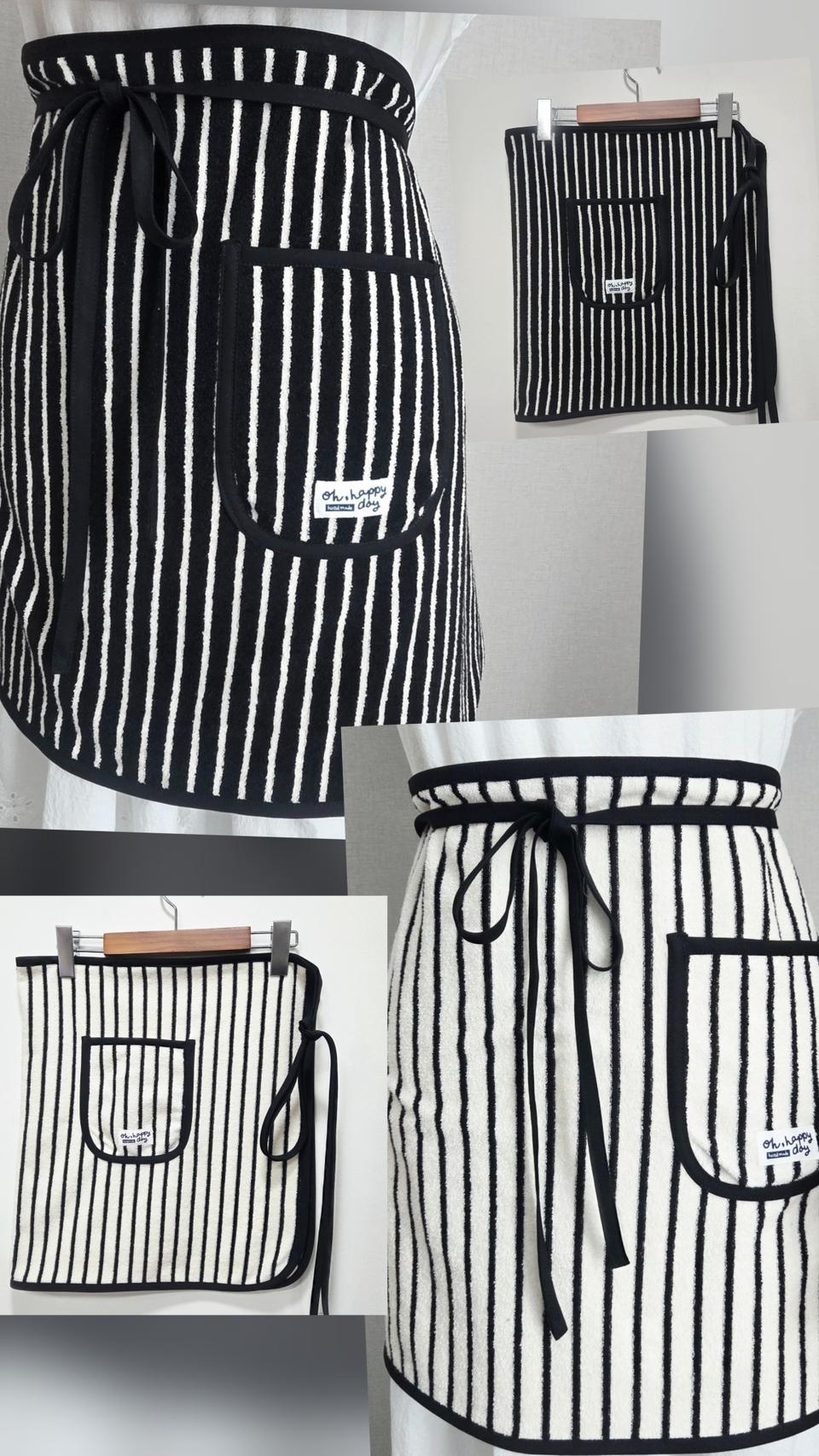 스트라이프 타올 허리앞치마