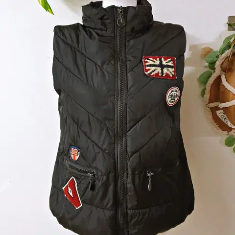 LNYY 패치 패딩조끼 90 올드스쿨 블랙