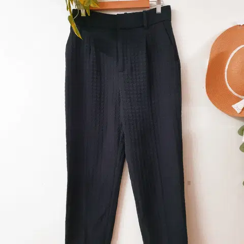 자라 자가드 배기핏바지 28인치 66 블랙 M