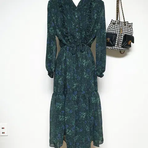 더엣지 프릴 롱원피스 88 빅사이즈 그린