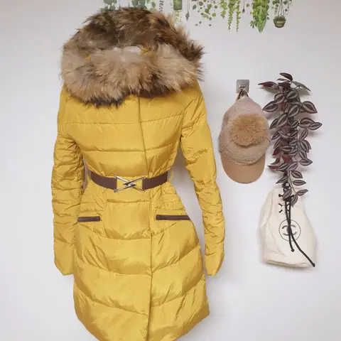 에고이스트 라쿤퍼 오리털패딩 55 머스타드옐로우 덕다운