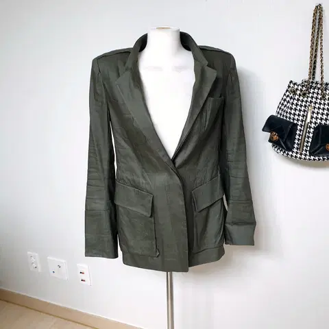 한섬 TIME 실크블랜디드 자켓 66 카키