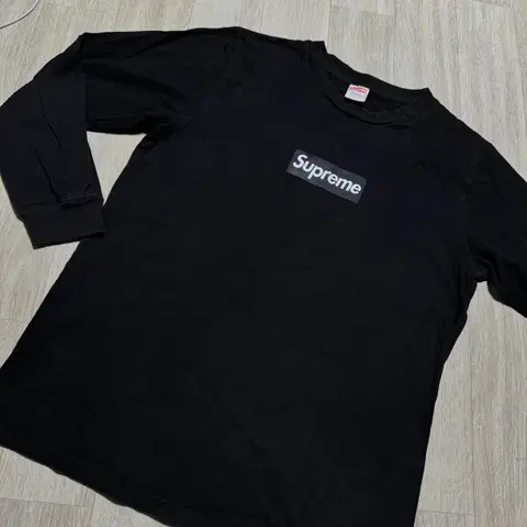 슈프림 블랙 박스 로고 긴팔티 XL
