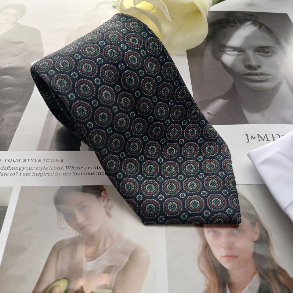 타이렉 실크 네이비 지오메트릭 넥타이 8.8cm A+등급 A18613