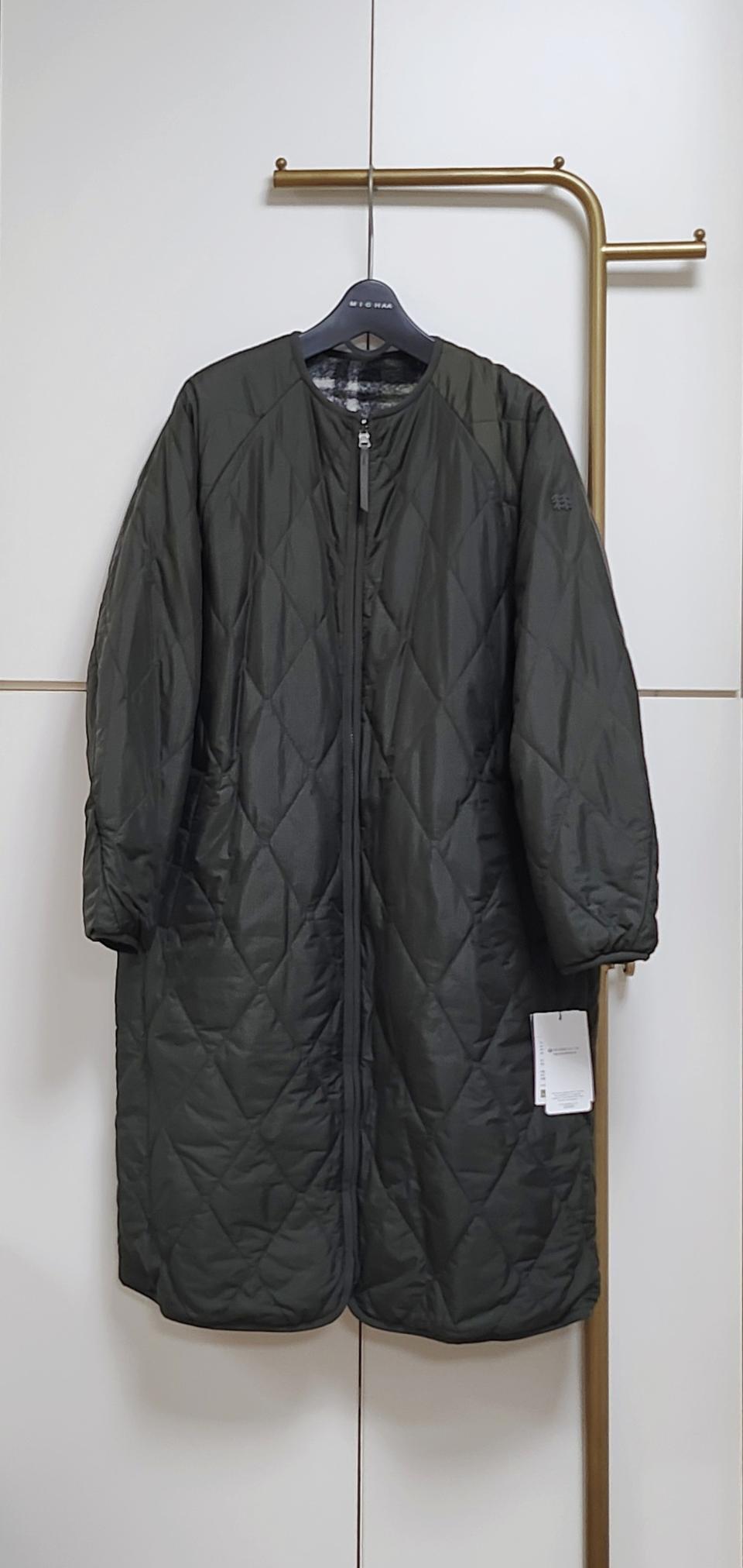 새상품 코오롱 키퍼롱 리버시블 패딩90/카키