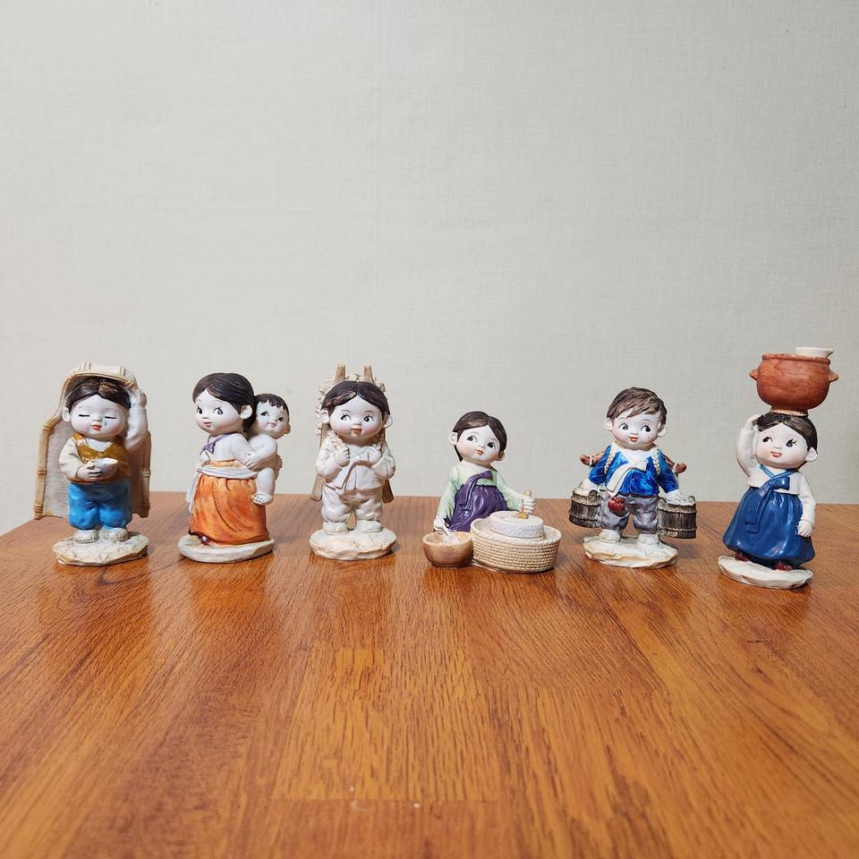 90년대 올드 빈티지 우리나라 코레아트 "옛날 시골 아이들" 피규어.