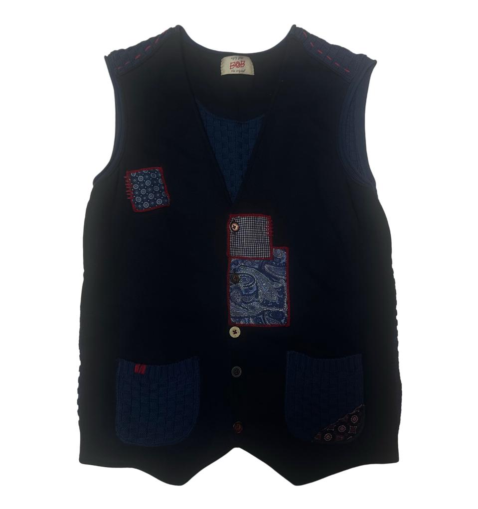 BOB 패치워크 니트조끼베스트 95