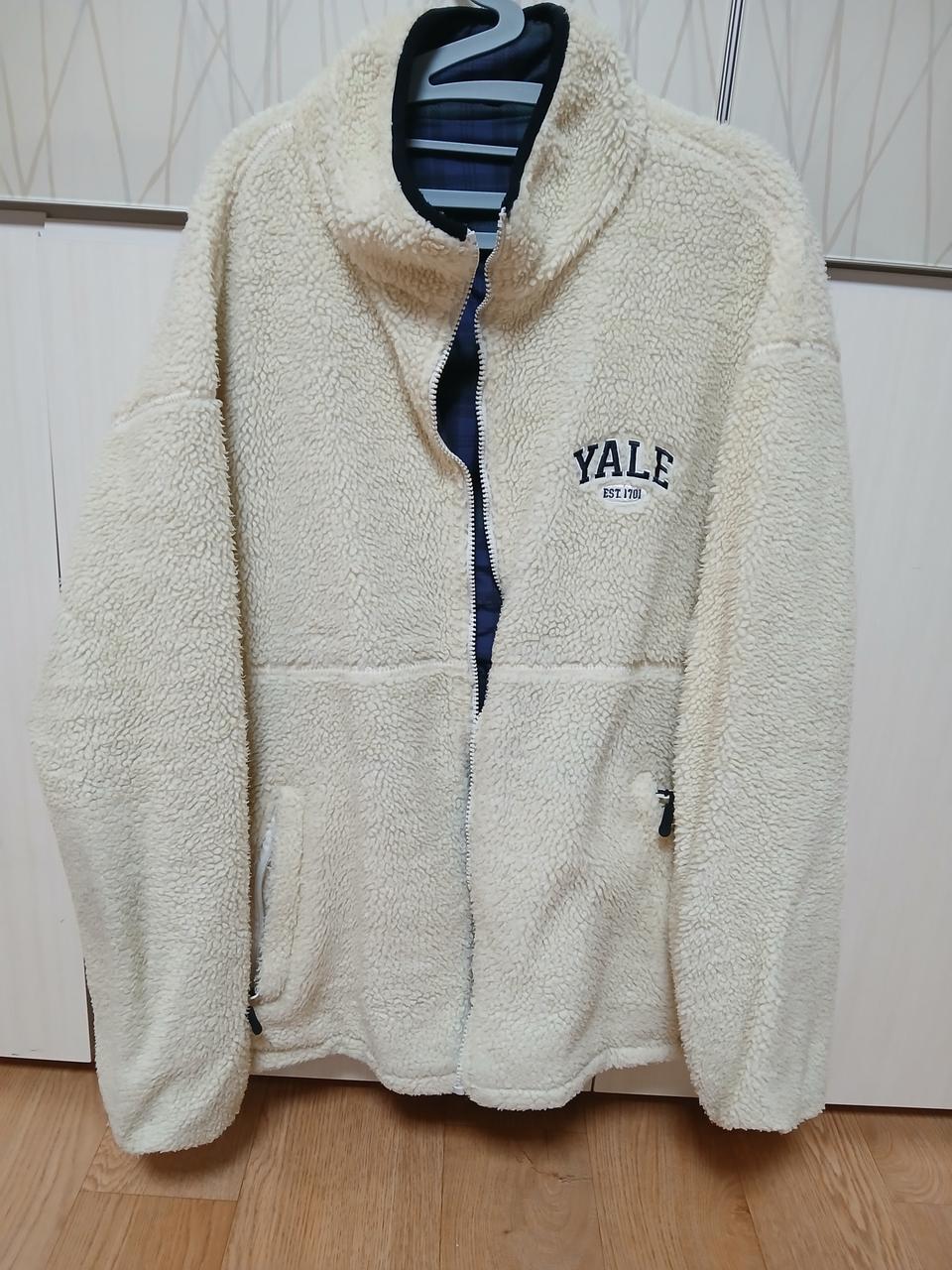 예일 공용 리버시블 양털점퍼 플리스m95 15000원 양면 네이비체크