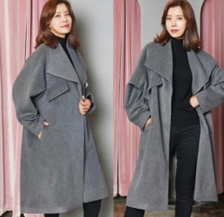 (새상품)까이에 와이드카라 롱코트